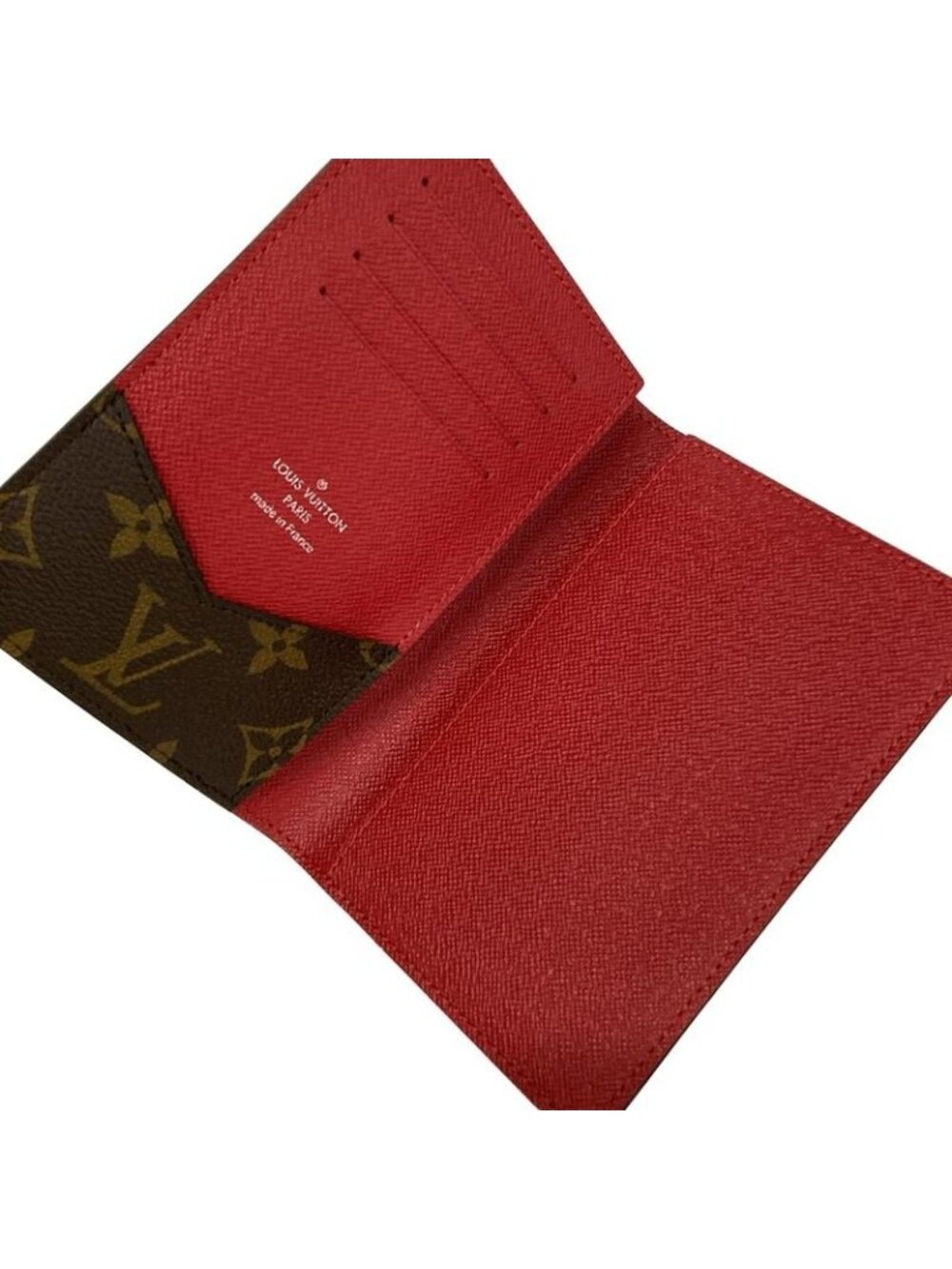 Louis Vuitton Case Monogram Macassar Couverture Passport NM Sari Red Loafer - Picture 3 of 5